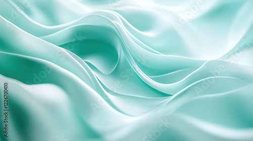 Wallpaper Mural Subtle waves of mint green and teal with a fluid gradient background, creating a sleek and futuristic business template. Torontodigital.ca