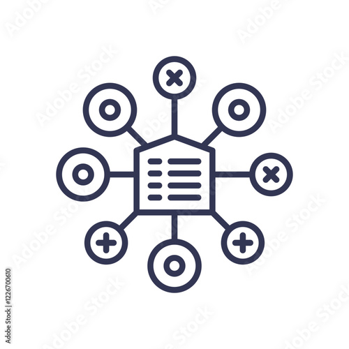 Central hub with connected nodes, symbolizing a centralized repository.