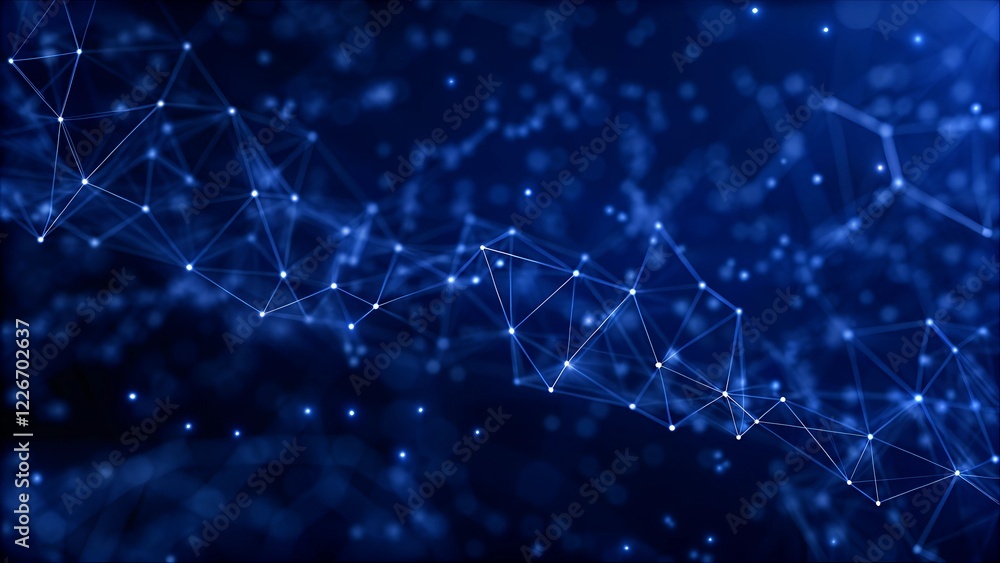 Futuristic Digital Network with Glowing Blue Connections Futuristic Digital Network with Glowing Blue Connections