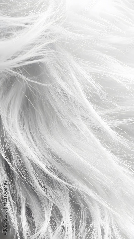 Fototapeta premium 29. A close-up of fluffy white fur, each strand appearing soft and delicate