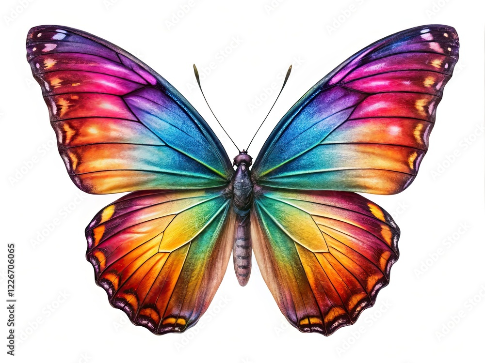 Butterfly Isolated on White Background - AI Photo with Copy Space Butterfly Isolated on White Background - AI Photo with Copy Space
