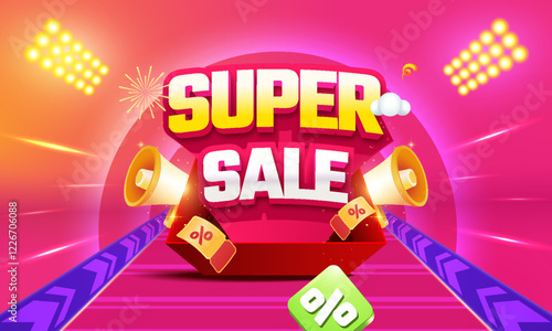 Super sale promotion event banner template