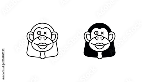 Ape icon design with white background stock illustration