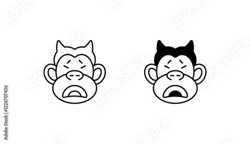 Ape icon design with white background stock illustration