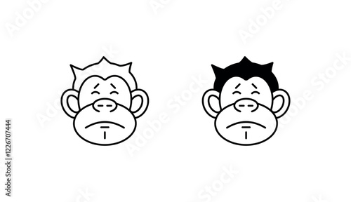 Ape icon design with white background stock illustration