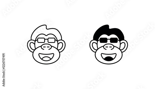 Ape icon design with white background stock illustration