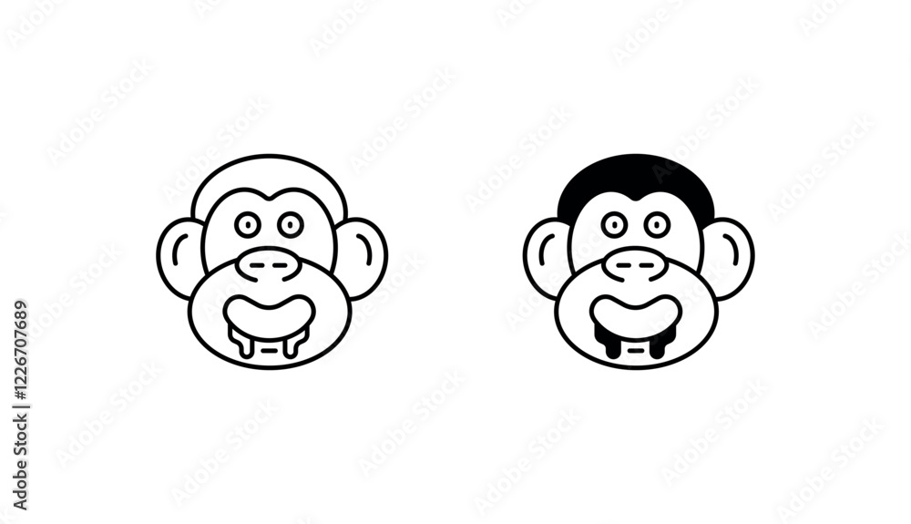 Ape Delicious icon design with white background stock illustration Ape Delicious icon design with white background stock illustration