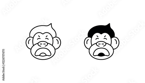 Ape icon design with white background stock illustration