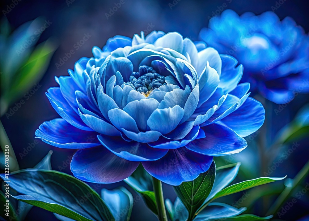 Classic Blue Peony Beauty, Rule of Thirds Photography Classic Blue Peony Beauty, Rule of Thirds Photography