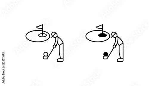 Golf Player icon design with white background stock illustration