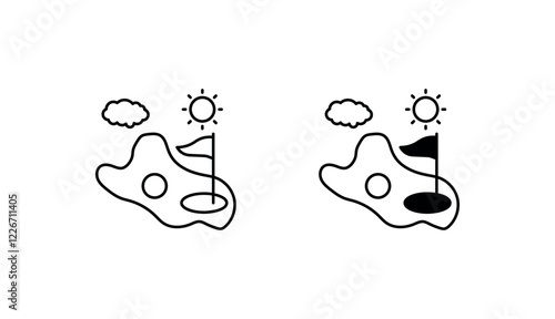 Golf Track icon design with white background stock illustration