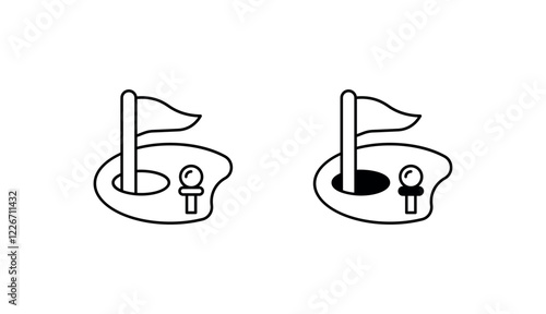 Mini Golf icon design with white background stock illustration