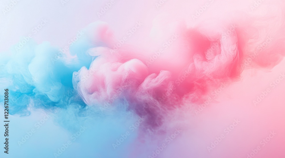 Fototapeta premium Soft Pink and Blue Colorful Smoke on Light Background for Design Use