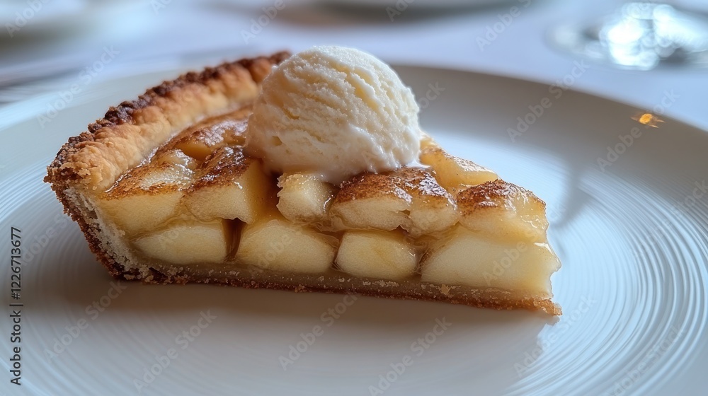 Restaurant Apple Pie Slice Ice Cream Dessert Restaurant Apple Pie Slice Ice Cream Dessert