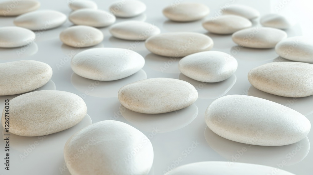 White stones grouped together on a clean background, perfect for minimalist designs White stones grouped together on a clean background, perfect for minimalist designs