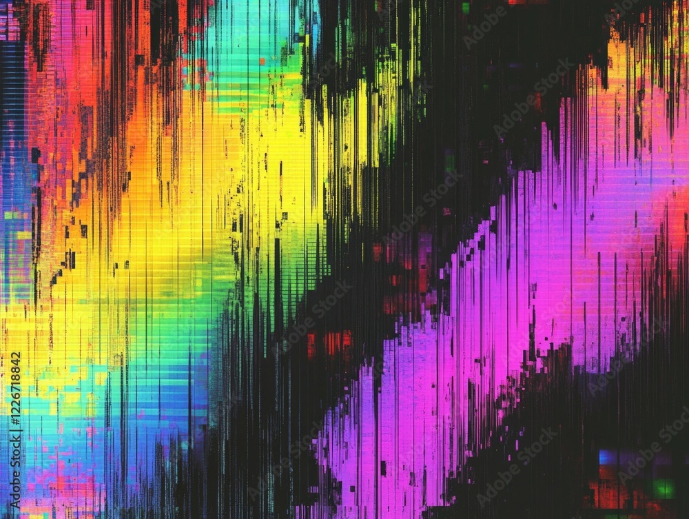 Obraz premium Digital Art: Abstract Pixel Palette