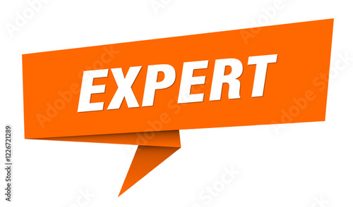 expert banner. expert speech bubble, label, sticker, sign template