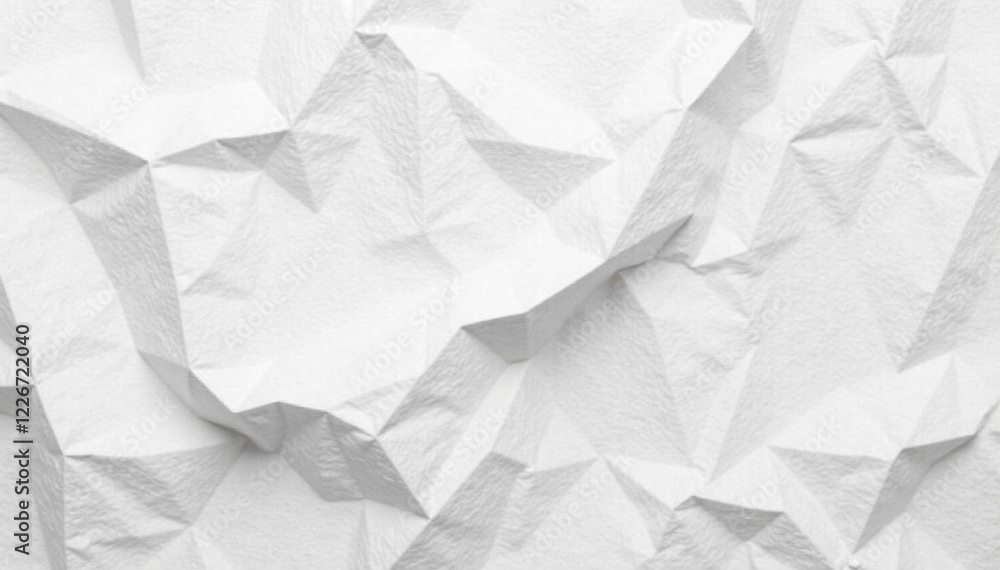 Obraz premium White crumpled paper, textured background Deep creases and folds , craft, notepad, notebook