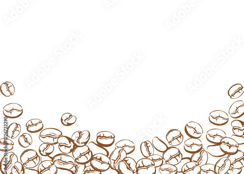 Coffee Beans for Banner Background or Packaging Design. Hand drawn border of Coffee Beans for Coffee Making, Cafes and Restaurants.