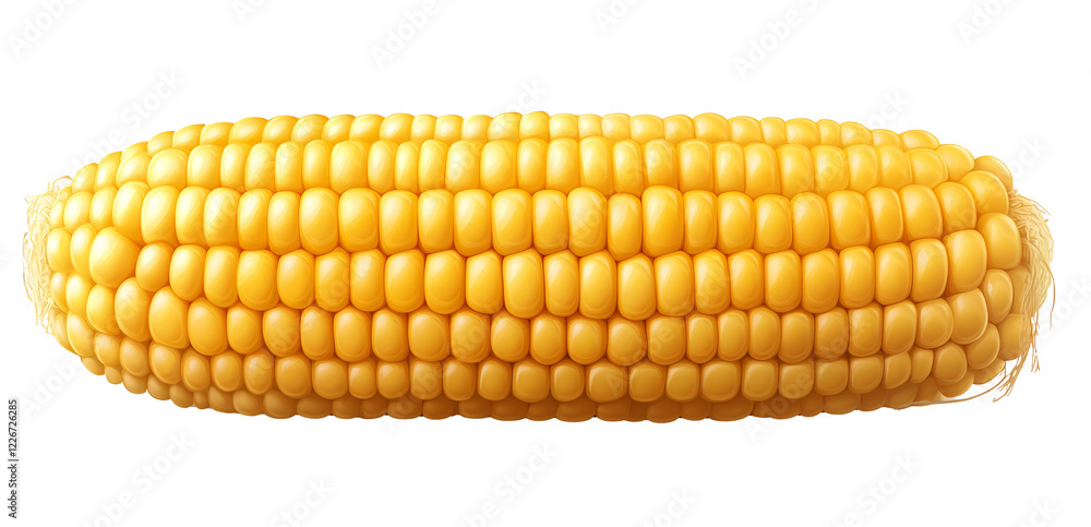 Fototapeta premium Close-up of a single ear of corn, showcasing its vibrant yellow kernels.