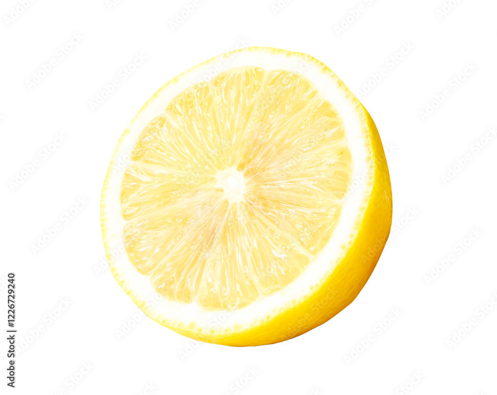 Yellow lemon half isolated with clipping path in png file format Yellow lemon half isolated with clipping path in png file format
