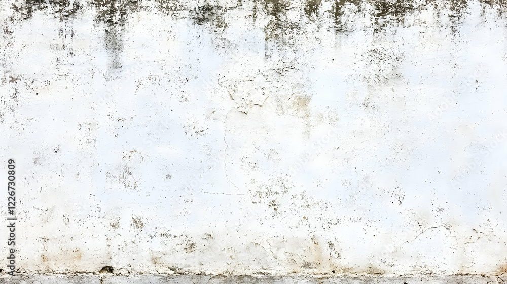 Fototapeta premium Weathered white wall texture, outdoors, grunge background, design element