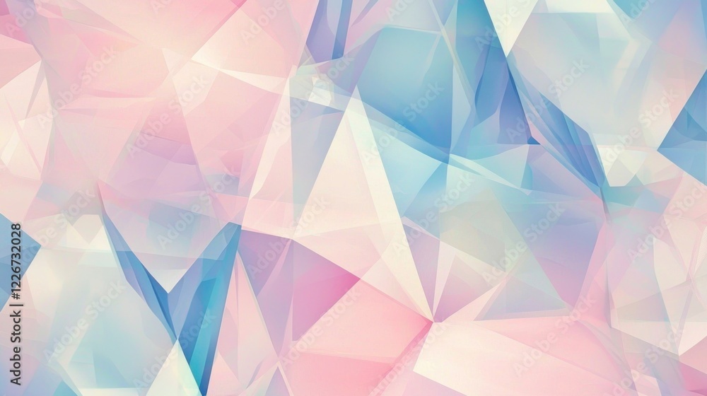 Colorful Abstract Geometric Background in Soft Pink and Blue Tones