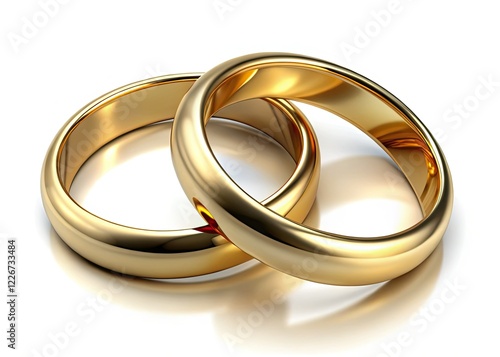 Drone Shot: Gold Wedding Rings, Together Forever, Isolated