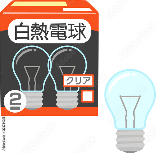 白熱電球クリア２個入りのパッケージ