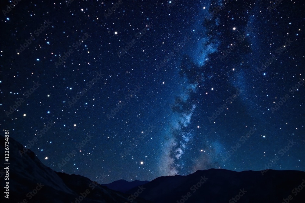 Fototapeta premium Starry night sky, countless stars across inky black backdrop , astronomy, sparkle