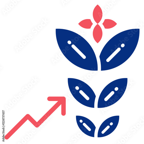 Economic and Industrial Growth Vector Simple Glyph Color Icon