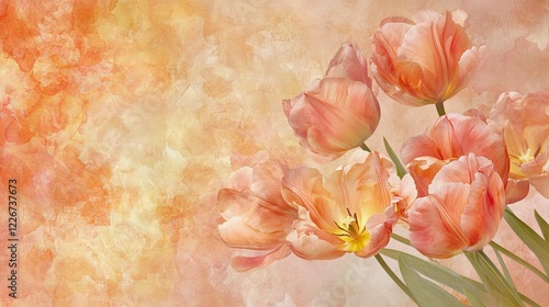 Watercolor Tulips Background