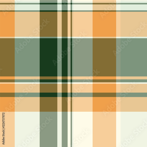 Checking seamless texture fabric, age pattern tartan background. Infant textile check vector plaid in amber and pastel colors.