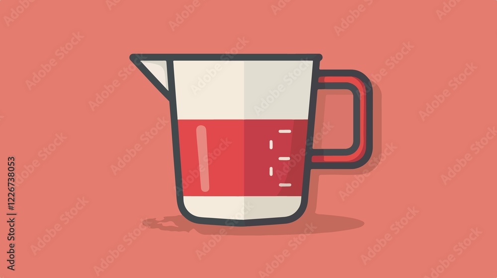 Measuring Cup Icon - Flat Vector Illustration Measuring Cup Icon - Flat Vector Illustration