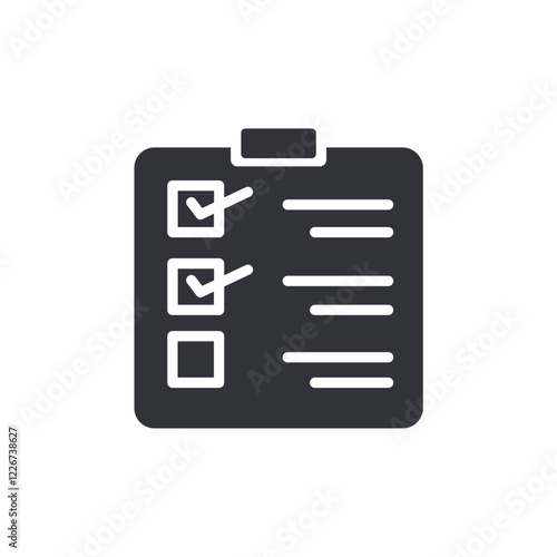 Checklist solid icons, minimalist vector illustration ,simple transparent graphic element .Isolated on white background