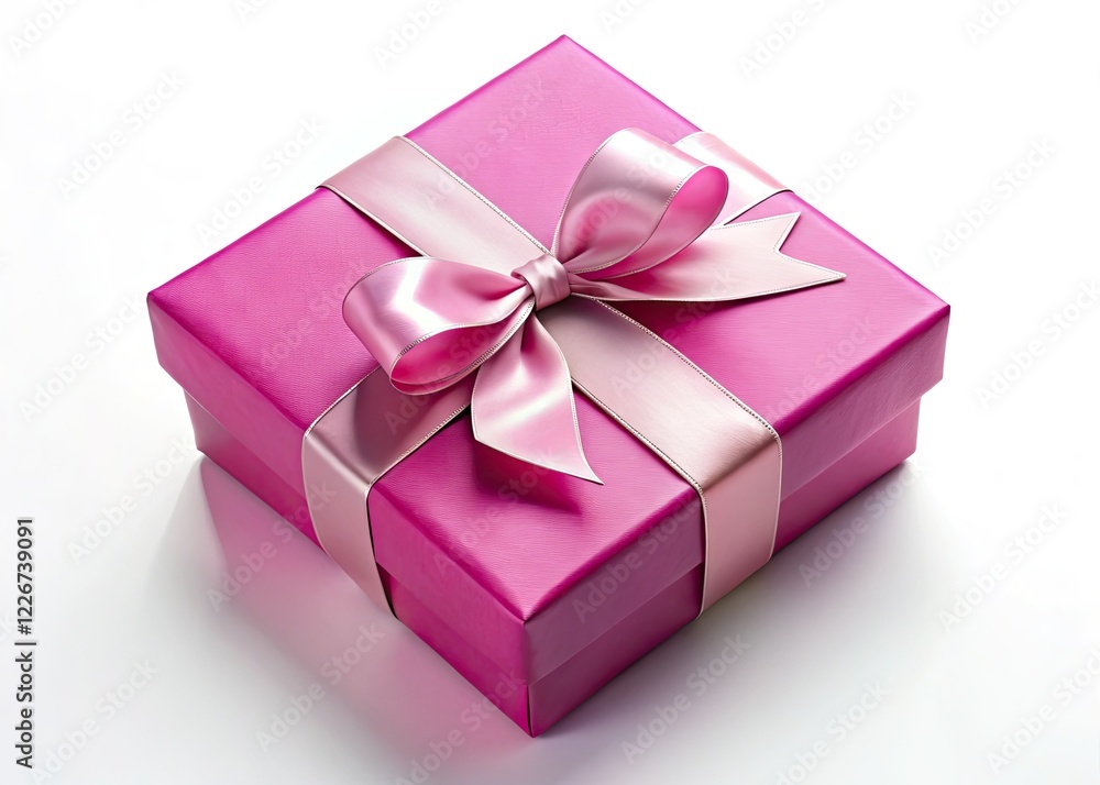 Fototapeta premium Elegant Pink Gift Box Drone Shot Shopping Concept