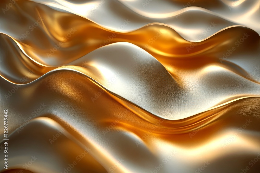 Obraz premium Abstract gold lines, fluid design, 3d render, Generative AI