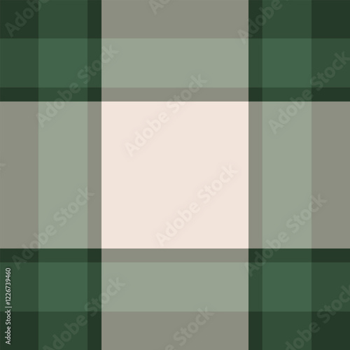 Decorating vector plaid fabric, fold seamless tartan pattern. Purity texture textile background check in green and stone grey colors.