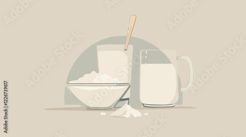 Delicious Milk Powder Murtis Paramatma Traditional Food Flat Vector photo