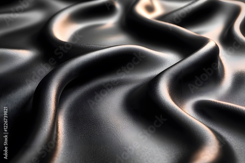 Luxurious Black Silk Texture for Fashion Design and Interior Decor Concepts photo