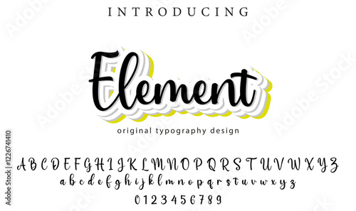 Elements Font Stylish brush painted an uppercase vector letters, alphabet, typeface