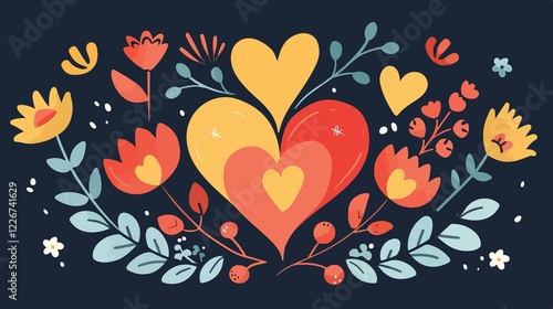 Mothers Day Love Flat Vector Illustration