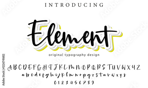 Elements Font Stylish brush painted an uppercase vector letters, alphabet, typeface