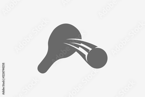 Pingpong table tennis simple silhouette logo