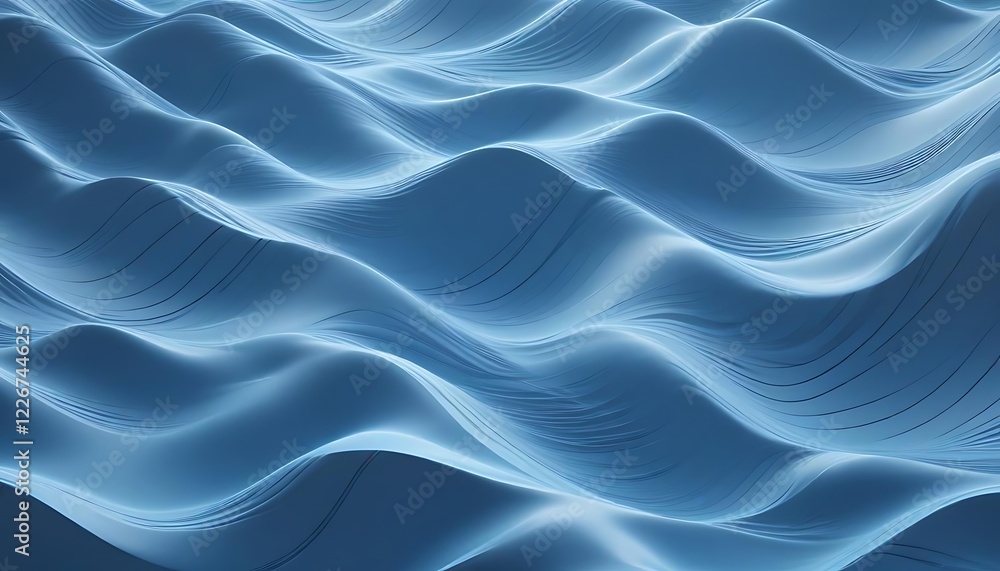 Fototapeta premium Blue wave with a white line in the middle. Background. Abstract. Futuristic. Graphics
