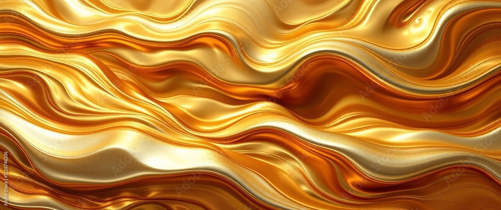 Abstract Curved Gold Shape with Lighting Effect – Luxury Design on gold Background with Copy Space Abstract Curved Gold Shape with Lighting Effect – Luxury Design on gold Background with Copy Space