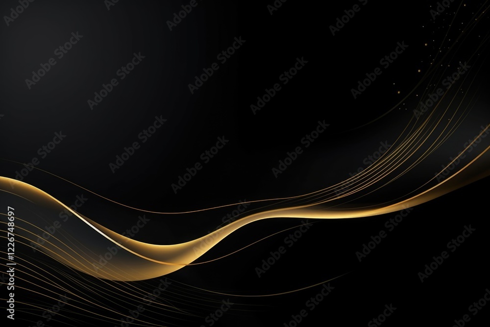 Free abstract black background with gold wave Free abstract black background with gold wave