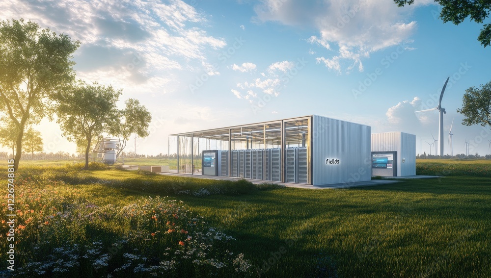 Sustainable Energy Storage Facility in a Verdant Field Sustainable Energy Storage Facility in a Verdant Field