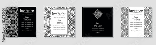 Set of abstract floral patterns. Vector seamless backgrounds. Perfect for invitations or announcements.