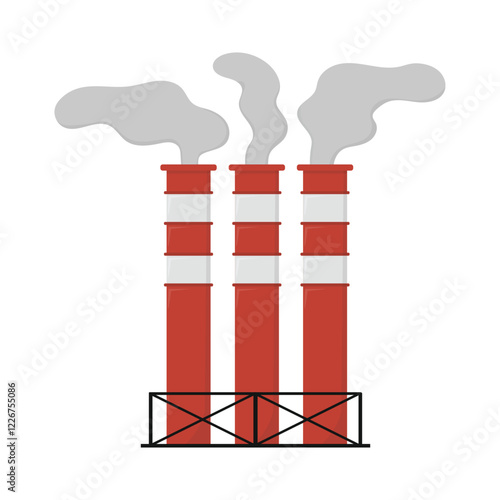 Industrial Chimneys Vector Illustration - 05 photo